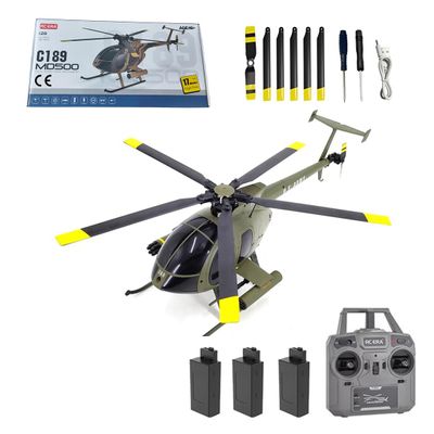 Actualia 1/28 RC Helicopter for Adults, RC ERA C189 MD500 Little Bird Aircraft Model, 2.4G 4CH Single-Rotor Remote Control Helicopter with One-Key Takeoff/Landing
