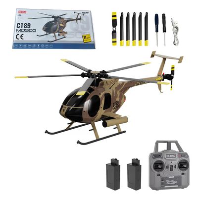 Actualia 1/28 RC Helicopter for Adults, RC ERA C189 MD500 Little Bird Aircraft Model, 2.4G 4CH Single-Rotor Remote Control Helicopter with One-Key Takeoff/Landing