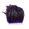 1Meter Natural White Chicken Feathers Trim Fringe 10-15cm Rooster Feather Ribbon for Festival&Party Clothing Decoration Craft(Purple) view 1