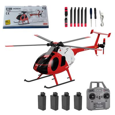 Actualia 1/28 RC Helicopter for Adults, RC ERA C189 MD500 Little Bird Aircraft Model, 2.4G 4CH Single-Rotor Remote Control Helicopter with One-Key Takeoff/Landing