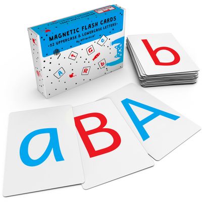 Attractivia Magnetic Big Montessori Alphabet ABC Flash Cards - 52 Sturdy Uppercase & Lowercase Large Letters, Black - for Classroom Teachers, Homeschool, ESL, Kids and Adults