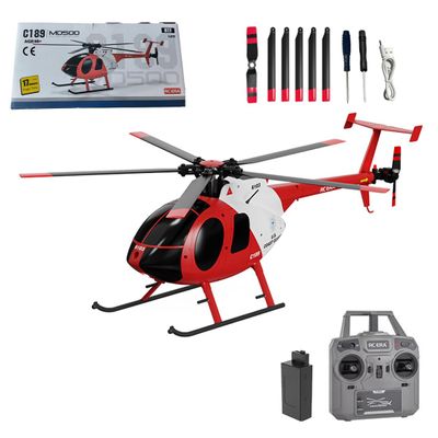 Actualia 1/28 RC Helicopter for Adults, RC ERA C189 MD500 Little Bird Aircraft Model, 2.4G 4CH Single-Rotor Remote Control Helicopter with One-Key Takeoff/Landing
