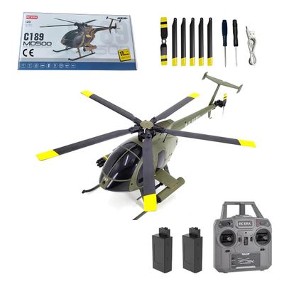 Actualia 1/28 RC Helicopter for Adults, RC ERA C189 MD500 Little Bird Aircraft Model, 2.4G 4CH Single-Rotor Remote Control Helicopter with One-Key Takeoff/Landing