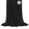 50 PCS Black Bead Necklaces, Black Mardi Gras Beads, New Year Eve Necklaces, 33 Inch Round Halloween Beaded Necklace, Party Beads for Mardi Gras, Christmas, Halloween, New Year Party Favors view 1