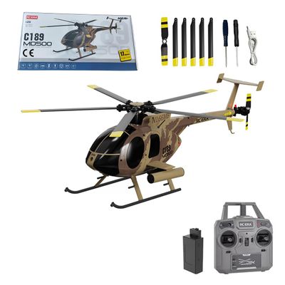 Actualia 1/28 RC Helicopter for Adults, RC ERA C189 MD500 Little Bird Aircraft Model, 2.4G 4CH Single-Rotor Remote Control Helicopter with One-Key Takeoff/Landing