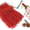 50 PCS Red Mardi Gras Beads, Red Beads Necklaces Christmas Necklace 33" Metallic Beaded Costume Necklace Party Necklaces for Valentines Christmas Parade Throws Wedding Birthday Party Favors view 3