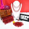 50 PCS Red Mardi Gras Beads, Red Beads Necklaces Christmas Necklace 33" Metallic Beaded Costume Necklace Party Necklaces for Valentines Christmas Parade Throws Wedding Birthday Party Favors view 4