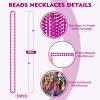 SHAOQINLIN 50 PCS Breast Cancer Awareness Necklaces, Hot Pink Bead Necklace, 33" Pink Mardi Gras Beads, Breast Cancer Awareness Accessories for Parade Supplies view 2