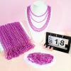 SHAOQINLIN 50 PCS Breast Cancer Awareness Necklaces, Hot Pink Bead Necklace, 33" Pink Mardi Gras Beads, Breast Cancer Awareness Accessories for Parade Supplies view 3
