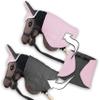 SKIPPI Blanket and Hat for Hobby Horse - Pink and Grey, Hobby Horse Accessory, Reversible Blanket, Two-Tone Fly Hat for Riding Horse Head view 3