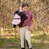 SKIPPI Blanket and Hat for Hobby Horse - Pink and Grey, Hobby Horse Accessory, Reversible Blanket, Two-Tone Fly Hat for Riding Horse Head view 4