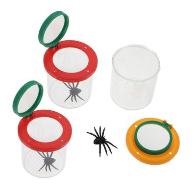 HEMOTON 3pcs Insect Observation Magnifier Box Double Lenses Portable Teaching Aid for Outdoor Learning Science Exploration Tools