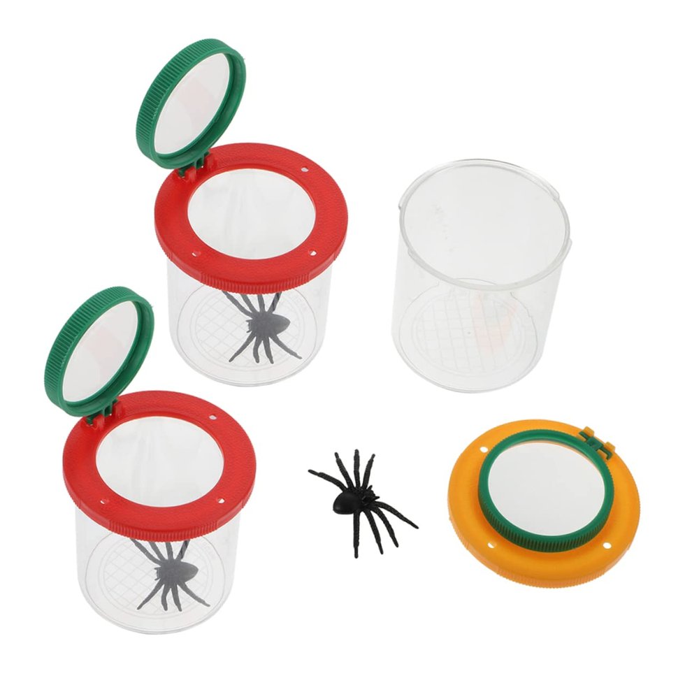 HEMOTON 3pcs Insect Observation Magnifier Box Double Lenses Portable Teaching Aid for Outdoor Learning Science Exploration Tools