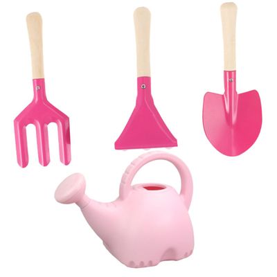 HANABASS 4pcs Boys and Girls Garden Tool Cartoon Watering Can Shovel Handle for Planting Fun Gardening Supplies for Boys and Girls
