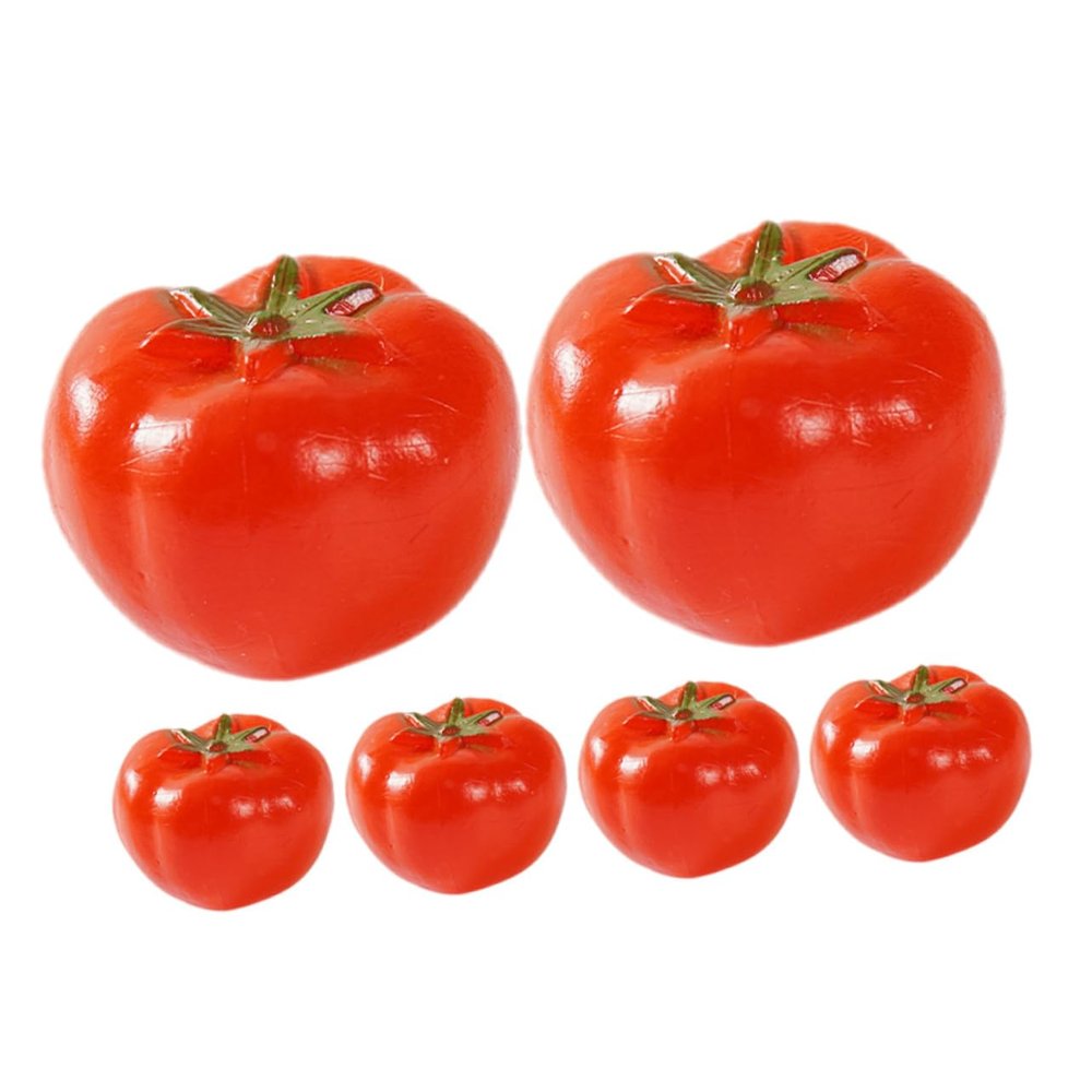 Abaodam 24pcs Realistic Mini Tomato Model Lifelike Artificial Vegetable Decor Toy Fruit Showcase Props