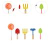 IEUDNS 5Pcs Kids Gardening Tools Small Garden Tool Set Boys Girls Gift Portable Outdoor Including Fishing Net Shovels Rake Fork view 3