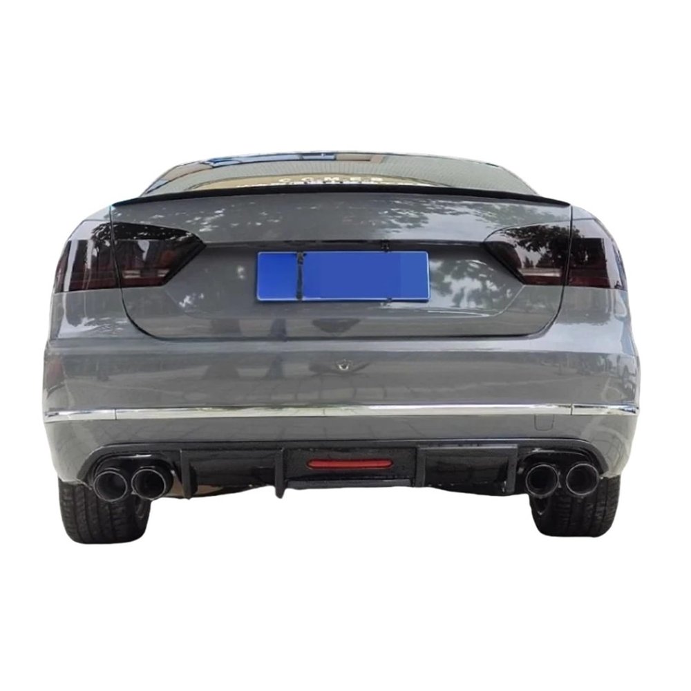 Compatible For VW Passat B7 2012-2016 ABS Black Rear Bumper Lip Trunk Spoiler Rear Diffuser Protector Car Styling(Matt Black)