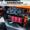 Alomejor Dual Fan Motor Heatsink, Upgrade Components Heat Dissipation Cooling Fan for Brushless Motors with 55/56/58mm Diameter (Red) view 3