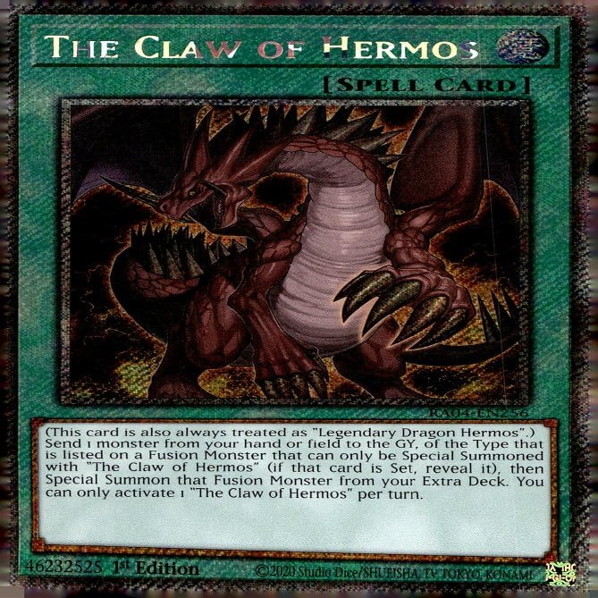 The Claw of Hermos (Platinum Secret Rare) - RA04-EN256 - Platinum Secret Rare - 1st Edition