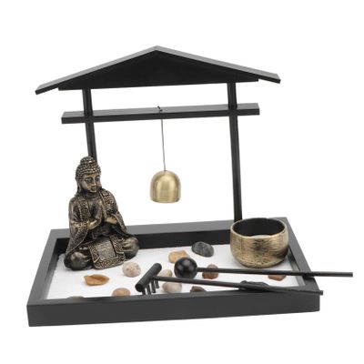 Mobestech 1set Zen Desktop Miniature Sand Garden Lifelike Accessories Decorative Resin Landscape Ornament for Home Office Meditation and Relaxation