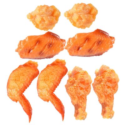 Abaodam 8pcs Realistic Chicken Leg and Wing Model for Kitchen Decoration and Photography Props Safe Fake Fried Food for Parties and Role-Playing