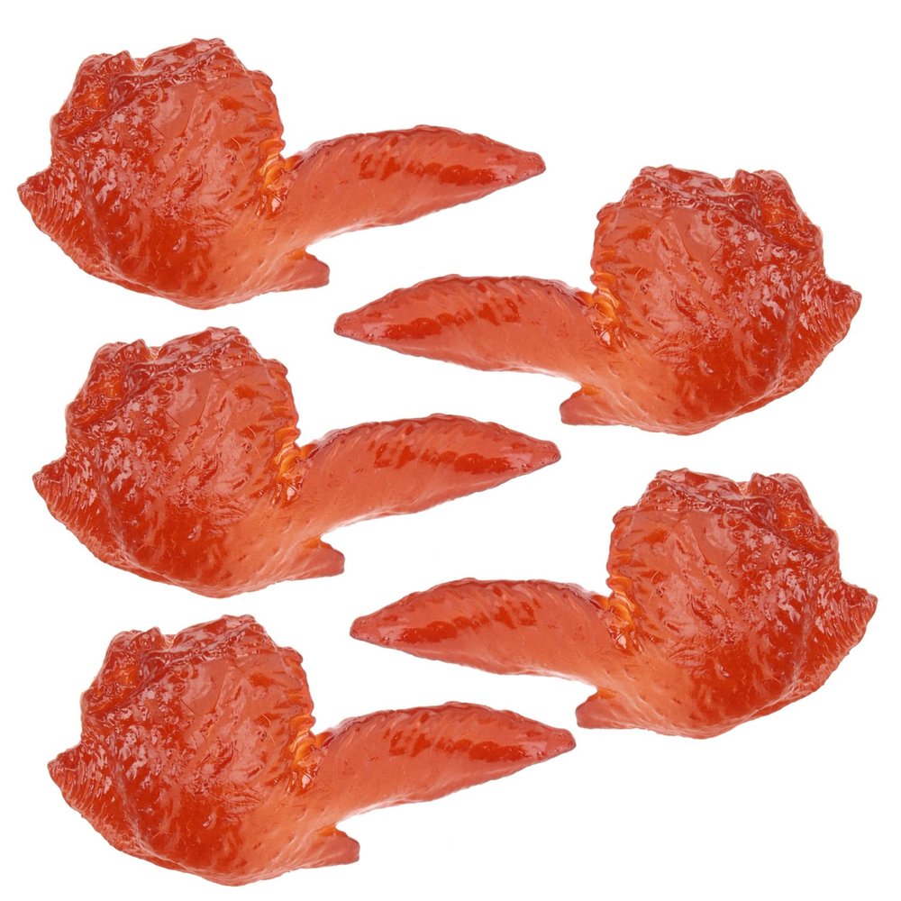 Abaodam 5pcs Realistic Simulated Chicken Wing Model for Kitchen Decor and Photo Props Artificial Food Display Lifelike Resin Chicken Wing Props for Home Parties and Photography