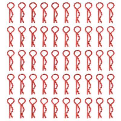 RC Car Upgrade Parts for Crawler for Buggy Drift Model Car 1/10 Cars Shell Body Clips Pins Housing Latch R Buckles Fixed 50PCS RC Car Parts(Red)
