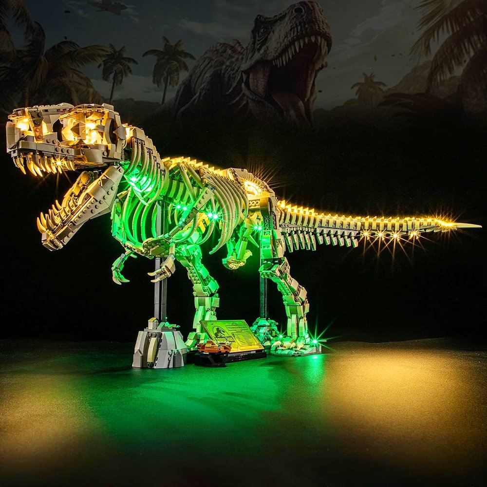 BOOZUU Light Kit for76968 Dinosaur Fossils Tyrannosaurus rex - Lighting Compatible with Dinosaur Fossils Tyrannosaurus rex Building Set for Adults (Lights Only, No Model)