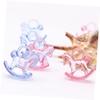 JOINPAYA 48pcs Mini Acrylic Rocking Horse Ornaments Transparent DIY Shower Decorations Safe Desktop Figurines for Party Favors and Home Decor view 4