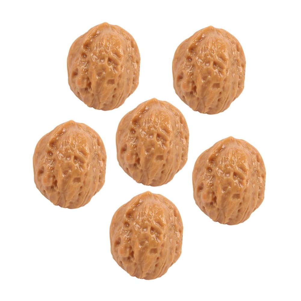 Abaodam 6pcs Realistic Faux Walnut Models for Food Display and Educational Play Lifelike Artificial Nuts for Home and Photography Props