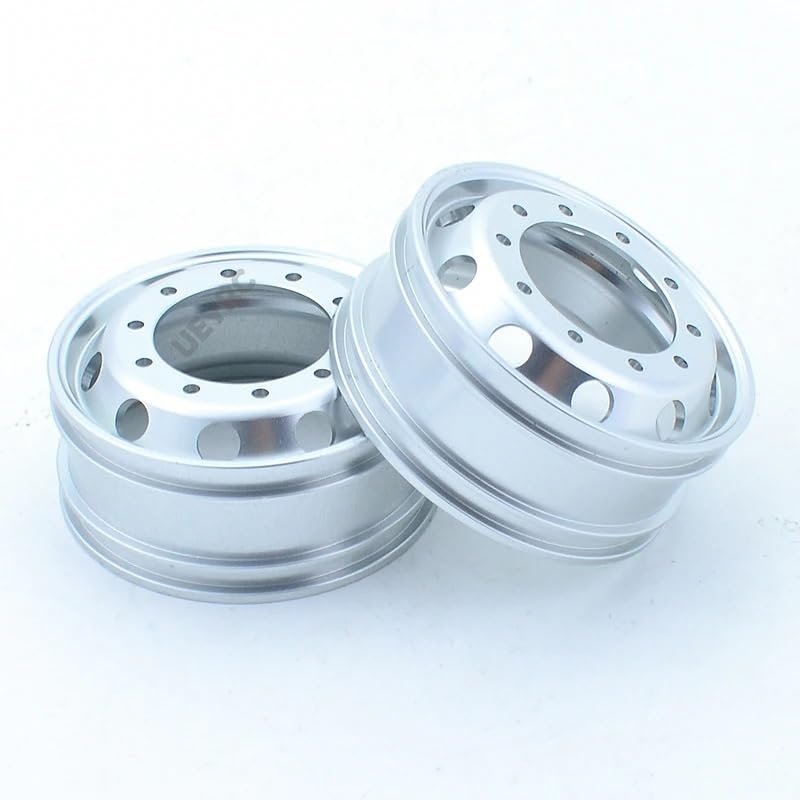 2pcs RC Truck Metal 20mm/25mm Wheels Hub Rim for 1/14 Tamiya Tipper Scania 770S Volvo Man TGX LESU Car Accessories(2pcs 20mm Narrow)