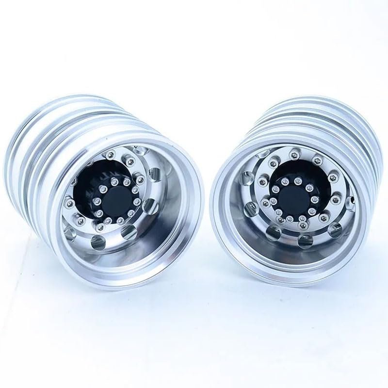 2pcs Aluminum Alloy Rear Wheel Hub Rim for 1/14 Tamiya RC Dump Truck Scania 770S R620 Volvo Benz Arocs Man LESU Car Accessories