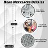 120 PCS Silver Bead Necklaces, Silver Mardi Gras Beads Christmas Necklace, Patriotic Necklaces, 33 Inch Beaded Necklace for Mardi Gras Christmas Party, 4th of July and New Year Eve Festive Events view 2