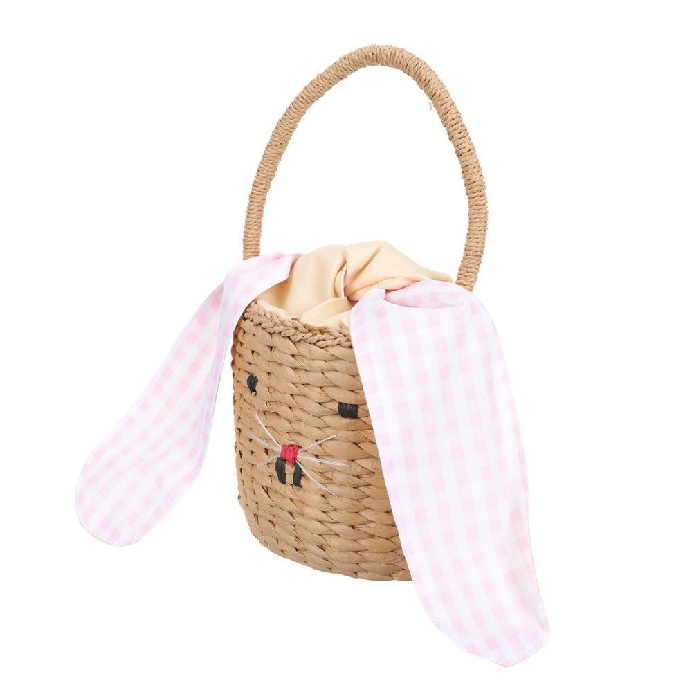 LOEFLIFA Boy Girl Rattan Handbag Bunny Ears Handmade Woven Decorative Basket for Costume Photography Props and Boys and Girls Room Decor