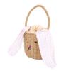 LOEFLIFA Boy Girl Rattan Handbag Bunny Ears Handmade Woven Decorative Basket for Costume Photography Props and Boys and Girls Room Decor view 1