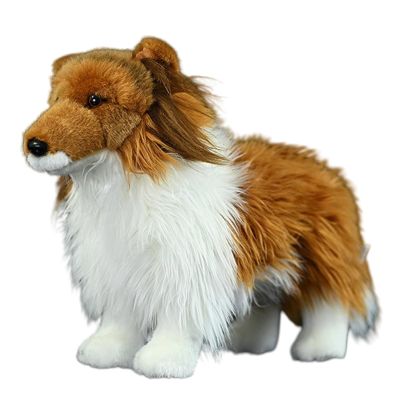 11.5'' Realistic Sheltie Dog Plush Stuffed Animal Plush Shetland Sheepdog Pillow Animals Dolls for Birthday Home Decor