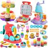 4 in 1 Color Dough Set for Kids 3-5 4-8 Play Kitchen 59Pcs Ice Cream Slime Tools Accessories Kit Playset Noodle Hamburger Maker Food Toy Birthday Gift 3 4 5 6 7 8 Year Old Boys Girls Toys view 1