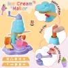 4 in 1 Color Dough Set for Kids 3-5 4-8 Play Kitchen 59Pcs Ice Cream Slime Tools Accessories Kit Playset Noodle Hamburger Maker Food Toy Birthday Gift 3 4 5 6 7 8 Year Old Boys Girls Toys view 2
