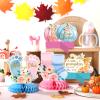 12 Pcs Fall Thanksgiving Gender Reveal Decoration What Will Our Little Pumpkin Be Honeycomb Centerpieces He or She Maple Pumpkin Thanksgiving Table Decoration Table Topper for Party Favors Supplies view 3