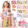 Aurasys Toddler Busy Board Montessori Toys for Girl Birthday Gift,Educational Learning Sensory Busy Book, Airplane Car Travel Activities Toy for Girl(Pink) view 1