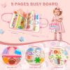 Aurasys Toddler Busy Board Montessori Toys for Girl Birthday Gift,Educational Learning Sensory Busy Book, Airplane Car Travel Activities Toy for Girl(Pink) view 2