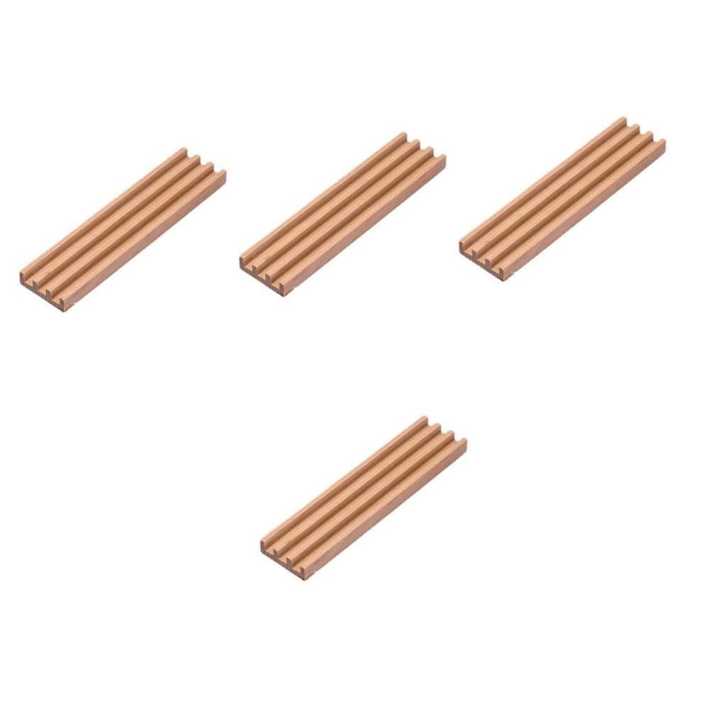 CALLARON 4pcs Domino Holder Trays for Dominoes DIY Game Accessory Wooden Displaying Base Craft Organizers