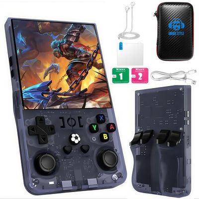 2025 Upgraded R36MAX Retro Handheld Game Console,128GB Built-in 22,000+ Classic Games,Portable Open Source Linux System,4.0-inch 4K HD IPS Screen & Video Player (Gray 128G)