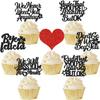 14 Pcs Pink Girl Cupcake Toppers Girl Birthday Cake Decorations for Birthday Party view 1