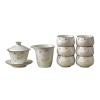 Cute Cat Ru Kung Fu Tea Set, Home Chinese Ceramic Tea Pot - Play Set: 6 cups, 1 covered bowl, 1 tea sea view 1