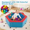 Costzon Climbing Toys for Toddlers 1-3 Inside, Ball Pit and Foam Blocks Activity Set with 100 Colorful Ocean Balls for Indoor Crawling Sliding Playing, Kids Soft Play (40" x 40",Navy & Yellow) view 2