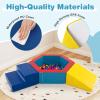 Costzon Climbing Toys for Toddlers 1-3 Inside, Ball Pit and Foam Blocks Activity Set with 100 Colorful Ocean Balls for Indoor Crawling Sliding Playing, Kids Soft Play (40" x 40",Navy & Yellow) view 4