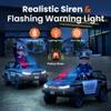 24V Electric Police Car Ride on Toy for Kids, Kids Ride on Car with Remote Control, 400W Ultra Powerful Motors Off-Road Electric Vehicle with Flashing Lights, Police Siren (Grey) view 4