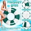 Foilswirl 47.24 Inch Jumbo Inflatable Pool Floats for Adult White Striped Pool Inner Rings Swimming Inflatable Floaties Tube Women Summer Beach Bachelorette Wedding Decor(Green White,2 Pcs) view 2
