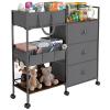 3-Tier Baby Diaper Caddy Organizer and Storage Cart, Baby Essentials with 2+2 Dividers and 3 Drawers, Large Capacity Rolling Cart for Nursery Storage, Diaper Caddy Cart for Crib, Bedroom, Bathroom view 1
